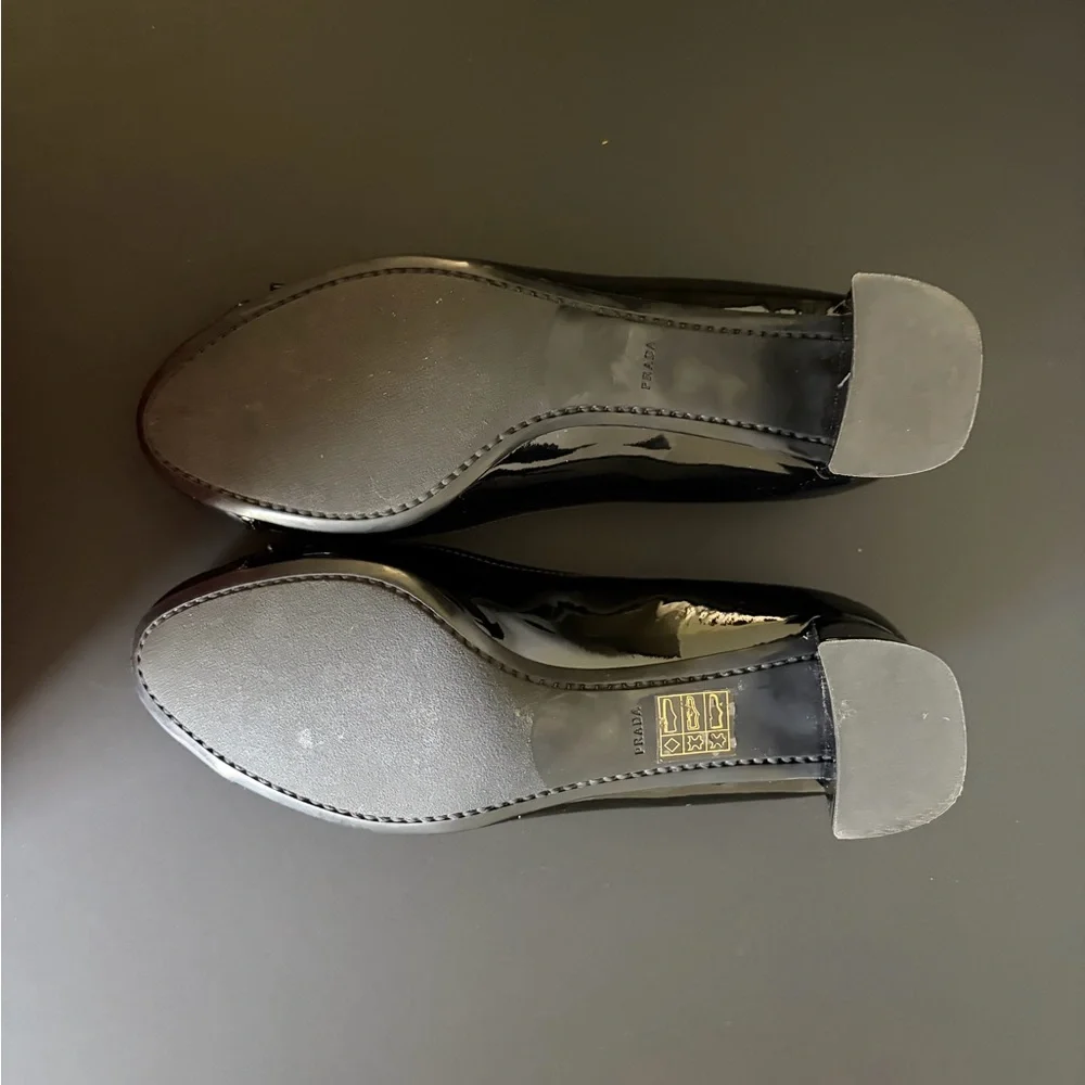 Prada Black Patent Leather Heels with Bow